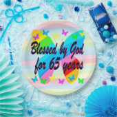 65E VERJAARDAG VLINDERPAPIER BORDEN PAPIEREN BORDJE (Feest)