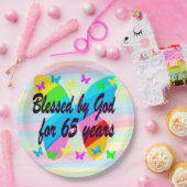 65E VERJAARDAG VLINDERPAPIER BORDEN PAPIEREN BORDJE (Feest)