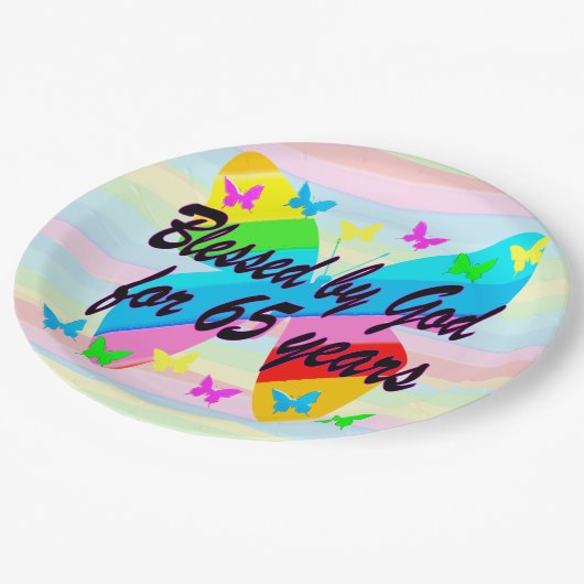 65E VERJAARDAG VLINDERPAPIER BORDEN PAPIEREN BORDJE (Gekanteld)