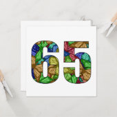 65e verjaardag vlinders kaart (Voorkant / Achterkant in situ)