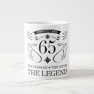65e verjaardag voor vrouwen grote koffiekop