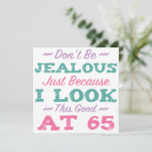 65e verjaardag voor vrouwen kaart (Staand voorkant)