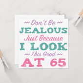 65e verjaardag voor vrouwen kaart (Voorkant / Achterkant in situ)