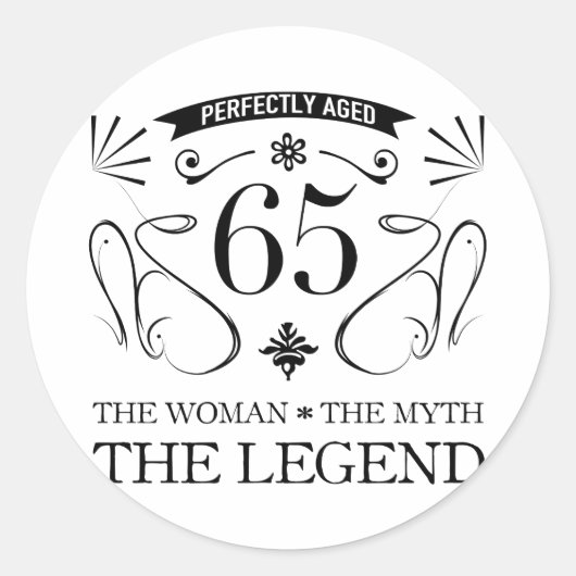 65e verjaardag voor vrouwen ronde sticker (Voorkant)