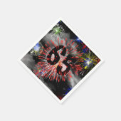 65e verjaardag vuurwerk in wolken luiers servet (Hoek)