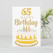 65e verjaardag wenskaart kaart (Staand voorkant)