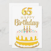 65e verjaardag wenskaart kaart (Voorkant / Achterkant)