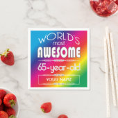 65e verjaardag Werelden Best Fabulous Rainbow Servetten (Insitu)