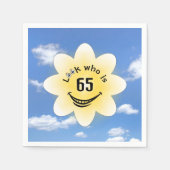 65e verjaardag Zomerzon en bewolking Servet (Voorkant)