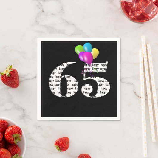65e verjaardagsballonnen servet (Insitu)