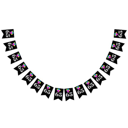 65e verjaardagsballonnen vlaggetjes (Alle)