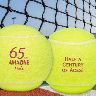 65e verjaardagscadeau voor haar Roze 65 geweldige Tennisballen