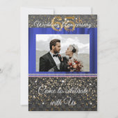 65e Verjaardagsfeest | Foto & Blauwe Saffier Kaart (Voorkant)