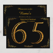 65e Verjaardagsfeest, Gatsby stijl, zwart goud gli Kaart (Voorkant / Achterkant)