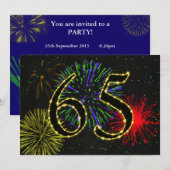 65e verjaardagsfeest uitnodigen kaart (Voorkant / Achterkant)