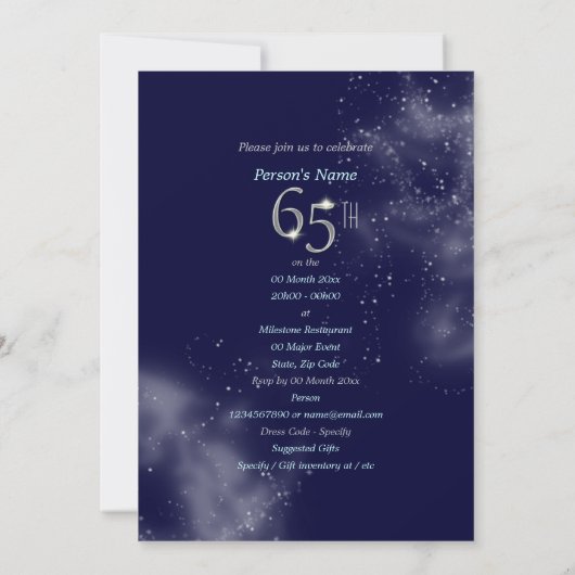 65e verjaardagsfeestdag, hoofdartikel CUSTOMIZE Kaart (Achterkant)