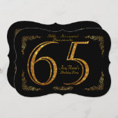 65e verjaardagsfeestje 65e, Grote Gatsby, zwart &  Kaart (Voorkant / Achterkant)