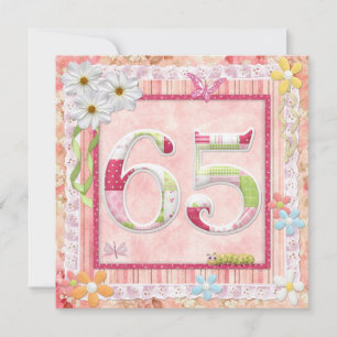 65e verjaardagsfeestje scrapbooking stijl kaart