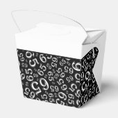 65e verjaardagsfeestje zwart/wit nummerpatroon bedankdoosjes (Achterkant)