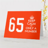 65e verjaardagskaart | Blijf kalm, het is maar een Kaart (Gele Bloem)