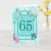 65e verjaardagskaart met bloemen kaart (Gele Bloem)