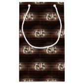 65e verjaardagsmarque lichten op baksteen klein cadeauzakje (Achterkant)