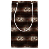 65e verjaardagsmarque lichten op baksteen klein cadeauzakje (Voorkant)