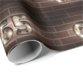 65e verjaardagsmarquee licht op steen cadeaupapier (Rol Hoek)