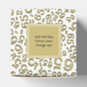 65e verjaardagspartij Goud/Wit Nummerpatroon Bedankdoosjes (Bovenkant)