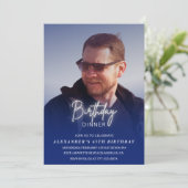 65e verjaardagsuitnodiging Verjaardagsdiner Foto M Kaart (Staand voorkant)