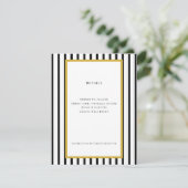 65ste Black & Gold verjaardagsdetails kaart (Staand voorkant)