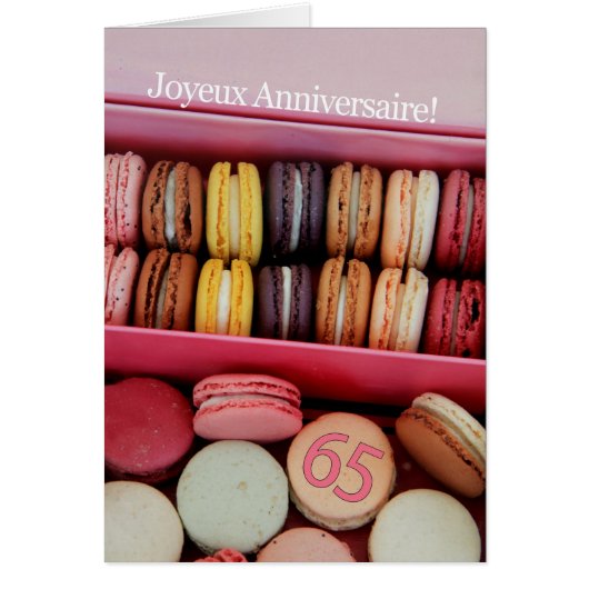 65ste Franse verjaardag Macaron-Joyeux Anniversair (Voorkant)