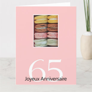 65ste Franse verjaardag Macaron-Joyeux Anniversair Kaart