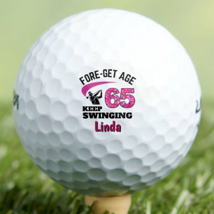 65ste Golfer Cadeau voor Collega Swinging 65 Maatw Golfballen