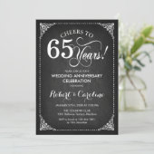 65ste huwelijksjubileum - Goud Wit Kaart (Staand voorkant)