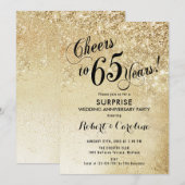 65ste huwelijksjubileum verrassen - Goud Kaart (Voorkant / Achterkant)