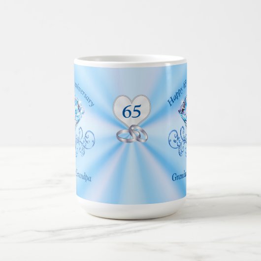 65ste Jubileum voor bruiloft cadeaus voor grootoud Koffiemok (Center)