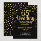 65ste trouwdag - Zwart & Goud Kaart (Voorkant / Achterkant)