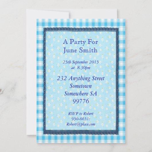 65ste uitnodiging voor verjaardagsfeestje (Achterkant)