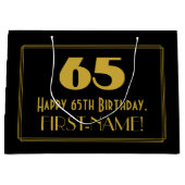 65ste verjaardag — Art Deco geïnspireerde look "65 Groot Cadeauzakje (Voorkant)