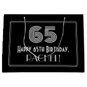 65ste verjaardag — Art Deco geïnspireerde look "65 Groot Cadeauzakje (Voorkant)