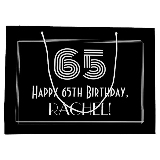 65ste verjaardag — Art Deco geïnspireerde look "65 Groot Cadeauzakje (Achterkant)