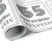 65ste verjaardag: Art Deco geïnspireerde stijl "65 Cadeaupapier (Rol Hoek)