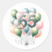 65ste verjaardag ballonnen stickers (Voorkant)
