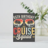 65ste Verjaardag Cruise Squad Familie Matching Briefkaart (Staand voorkant)