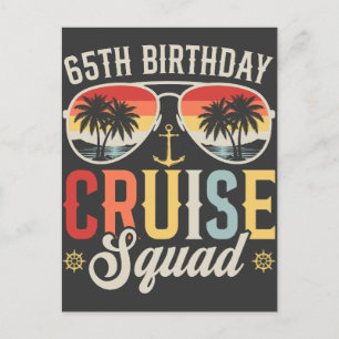 65ste Verjaardag Cruise Squad Familie Matching Briefkaart