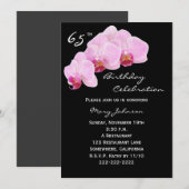 65ste verjaardag feestuitnodiging orchideeën kaart (Voorkant / Achterkant)
