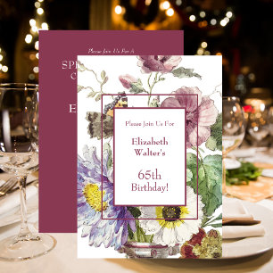 65ste verjaardag Floral Kaart