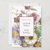 65ste verjaardag Floral Kaart (Voorkant)