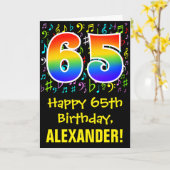 65ste verjaardag: kleurrijke muzieksymbolen + rege kaart (Gele Bloem)